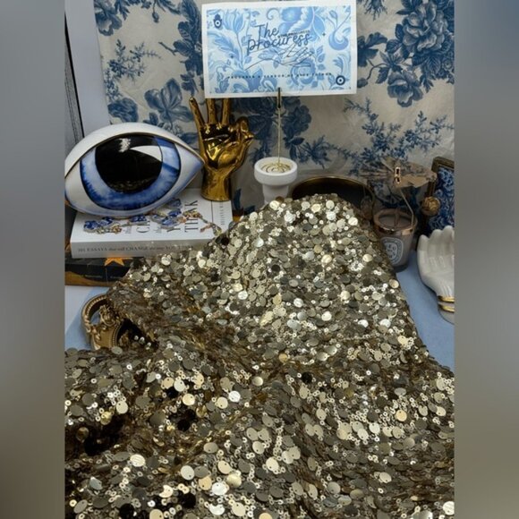 🆕 BRONX & BANCO 🧿 NWOT Farah Strapless Sequins Gown, Gold, Sz XS US 2 - Picture 11 of 14